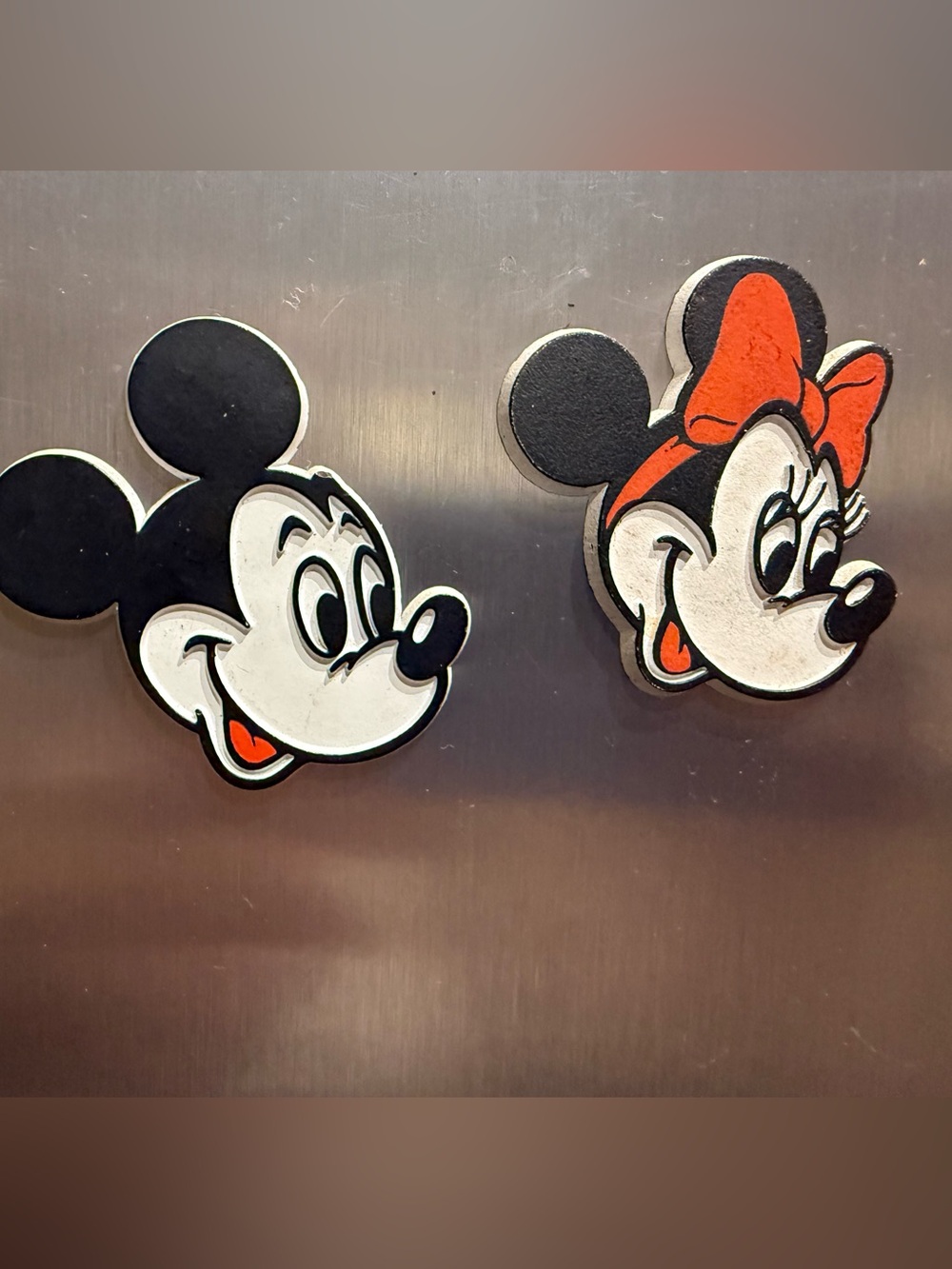 Vintage 1980s Disney Mickey & Minnie Mouse Rubber Fridge Magnets